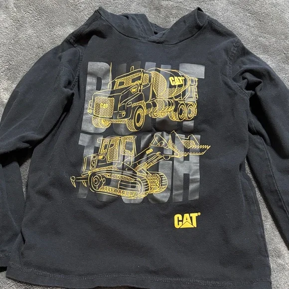 CAT Kids Black Long Sleeve Construction Tee - Picture 1 of 3